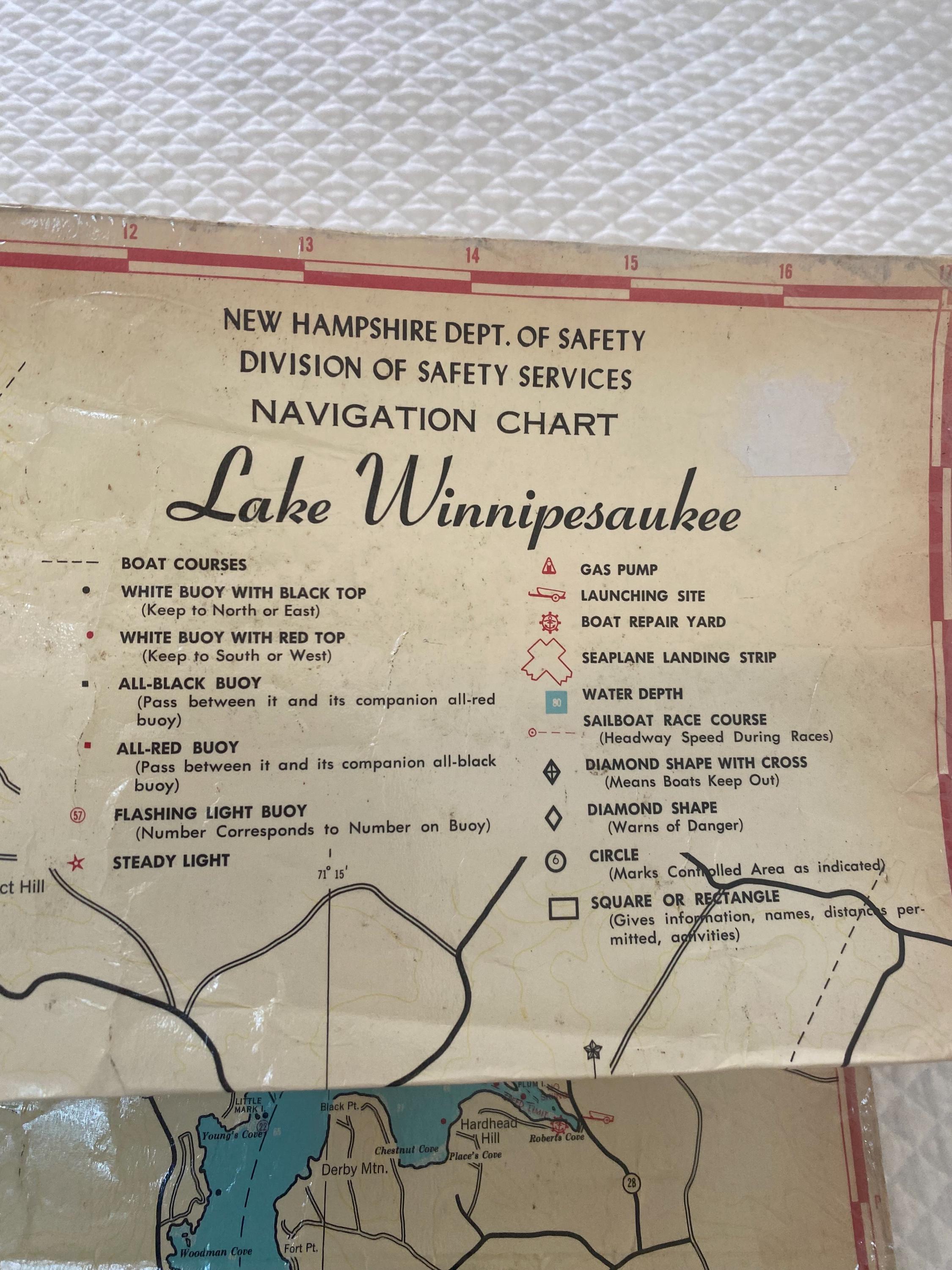 Laminated Navigation Map of Lake Winnipesaukee, New Hampshire Etsy