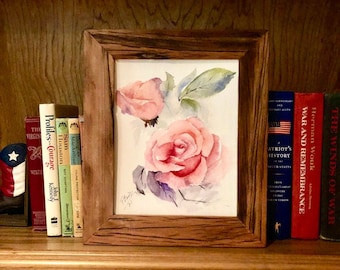 Pink Roses in Watercolor
