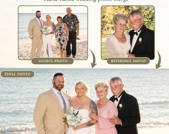 foto's samenvoegen of mensen toevoegen aan foto, overleden geliefde toevoegen aan foto, portret van een geliefde, overleden liefde op foto, familiefotocollage
