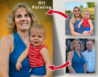 Oil painting portrait,Commission portrait painting on canvas,Custom family portrait,Portrait from photo,Custom portrait,Gifts for loved ones