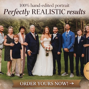 Add Deceased Loved One to Wedding Photo, Family Photo Merge, Memorial Portrait Editing, Add Person to Picture, Realistic Photo Editing Gift