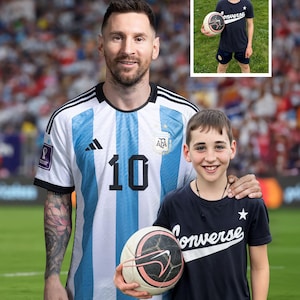 Soccer Custom Merge Portrait, Soccer Portrait, Personalized Graduation Gift, Brithday gift son, Soccer Lovers Gift, Fathers Day Gift