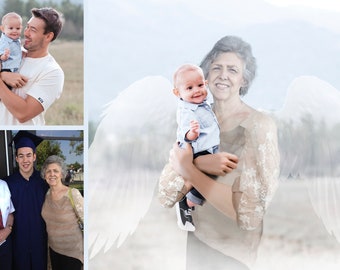 Add Deceased Loved One to Photo – Add Angel or Person,Memorial Picture, Add Angel or Person, Personalized Mother’s Day Gift, Christmas Gift