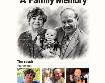Combined Family Portrait with Deceased Loved One, No AI - Custom Photoshop Work