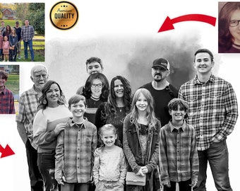 Add Deceased Loved One to Photo - Add Person to Photo - Family Portrait From Different Photos - Combine Photos, Gift for Dad Mom Add Someone