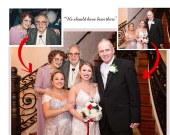 Custom Wedding Photo Merge, Add Missing Loved One, Memorial Photo Editing, Realistic Family Portrait, Sympathy Gift Idea