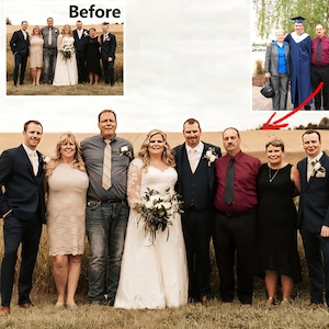 photo merge or add people to photo, Add Deceased Loved One To Picture, Love one portrait , deceased love in photo , family photo collage