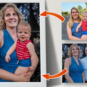 Add Deceased Loved One to Photo - Add Person to Photo - Family Portrait From Different Photos - Combine Photos, father&#39;s Day Gift