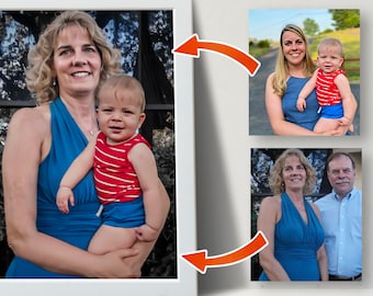 Add Deceased Loved One to Photo - Add Person to Photo - Family Portrait From Different Photos - Combine Photos, father's Day Gift