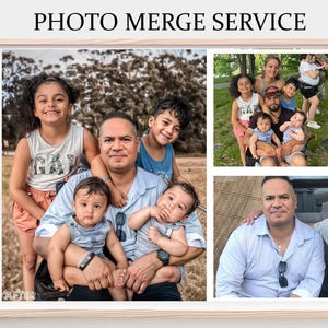 Merged Photos with Deceased Loved Ones , Personalized Family Portrait | Grandparents, Couple, Children & Memorial Gift, Cherish Every Memory