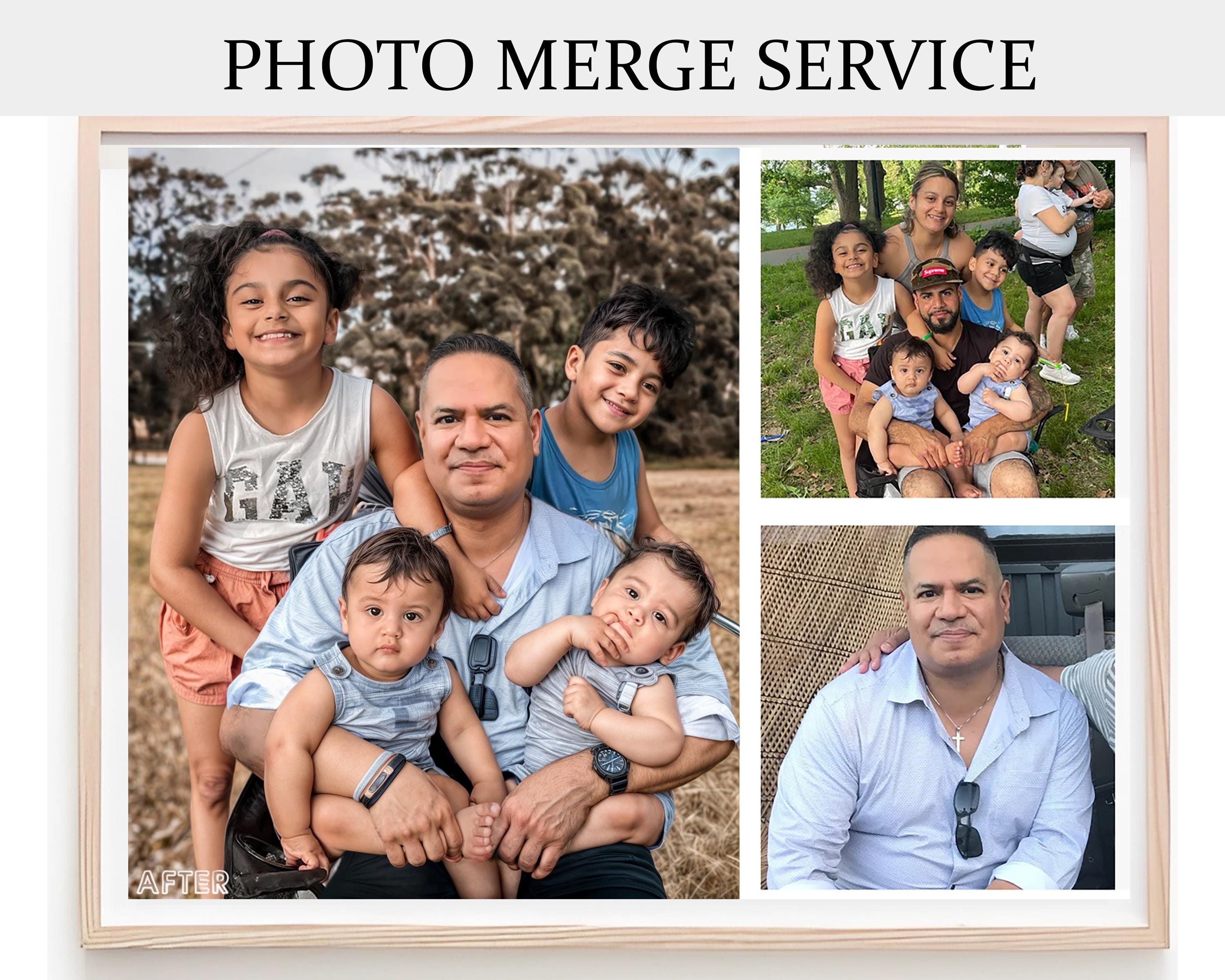 Merged Photos with Deceased Loved Ones , Personalized Family Portrait | Grandparents, Couple, Children & Memorial Gift, Cherish Every Memory