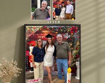 Add Deceased Loved One to Graduation Photo, Memorial Graduation Portrait, Add Dad or Mom to Grad Picture, Custom Photo Merge Gift