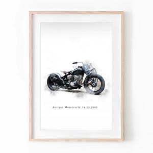 Watercolor Motorcycle Drawing, Custom Motorcycle Portrait, Hand-Painted Motorcycle Art from Photo, Personalized motorcycle Gift,