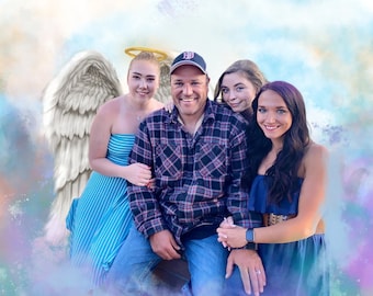 Add Deceased Loved One To Picture, Add Person To Photo, Combine Photos, Custom memorial gift, Gift for Dad Mom, Merge Pictures