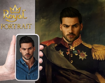 Custom Royal Portrait | Gift for him | Historical Portrait | Renaissance Portrait | King Portrait | Military Portrait | Regal | Victorian