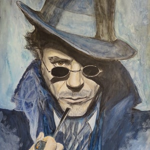 Sherlock Holmes watercolour painting