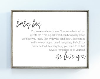 Baby Boy We Love You Poem Print, Baby Boy Poem, Nursery Wall Art, Boy Quote Print, Printable Wall Art, Gift for Baby Boy, Digital Download
