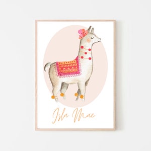 LLama Name Print, Personalised Llama Poster, Llama Print, Llama Wall Art, Llama, Personalised Name Poster, Gift for Llama, Digital Download