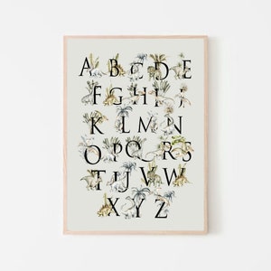 Dinosaur Alphabet Poster, Dinosaur ABC, Dino Letters, Learning Poster, Dinosaur Print, Dinosaur Wall Art, Gift for Dino, Digital Download