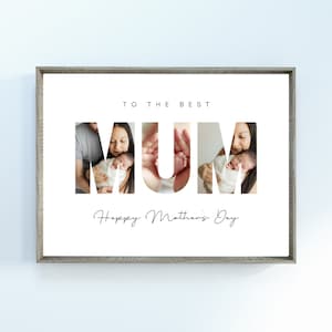 Personalised Mothers Day Gift, Photo Name Print, Gift for Mothers Day, Mothers Day Photo Poster, Mum Photo Keepsake, Digital Download