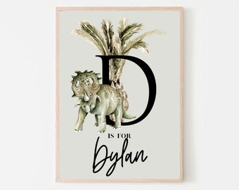 Personalized Dinosaur Print, Dinosaur Name Print, Kids Dinosaur Print, Gift for Dinosaur Lover, Dinosaur Print, Name Print, Digital Download