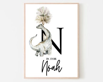 Personalized Dinosaur Print, Dinosaur Name Print, Kids Dinosaur Print, Gift for Dinosaur Lover, Dinosaur Print, Name Print, Digital Download