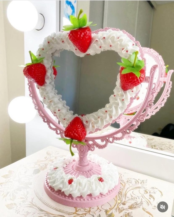 Strawberry Shortcake Faux Caked Mirror/ Vanity Decor