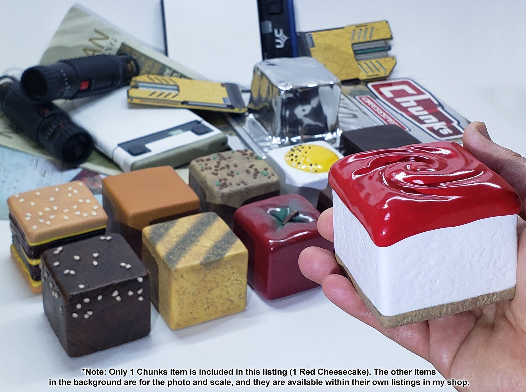 Chunks Red Cheesecake Starfield Inspired, 1:1 Full Scale Prop Replica or Cosplay