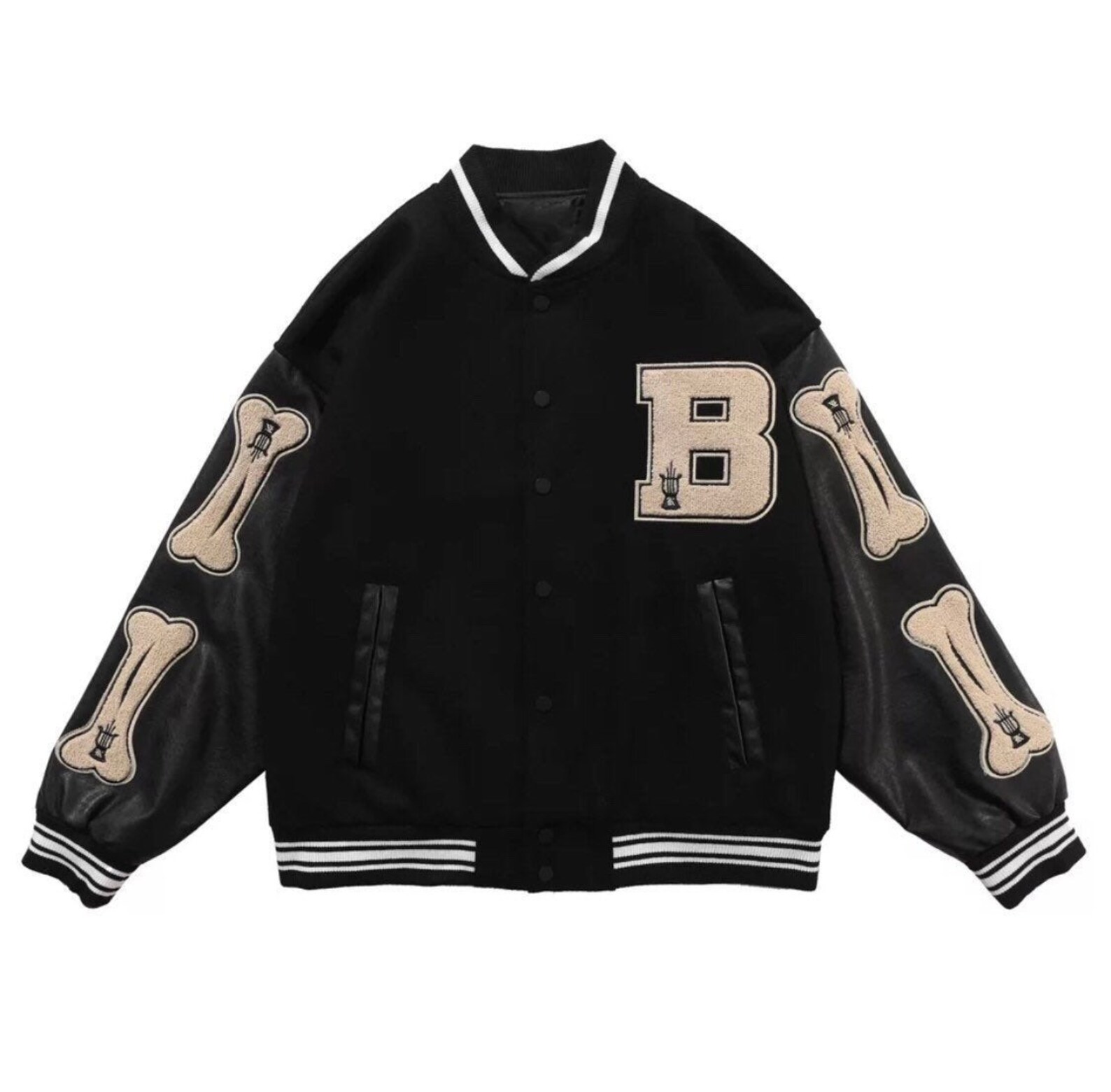 Varsity bone jacket baseball jacket streetwear oversized Etsy