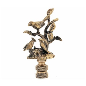 Brass bird lamp finial. Fits on a standard harp.