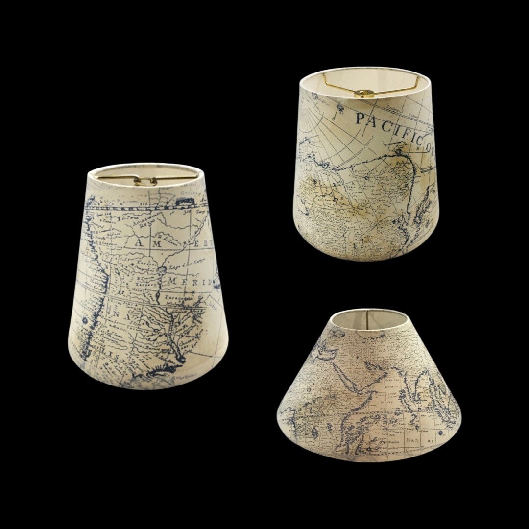 Old World map nautical parchment paper hardback lamp shades in variou…