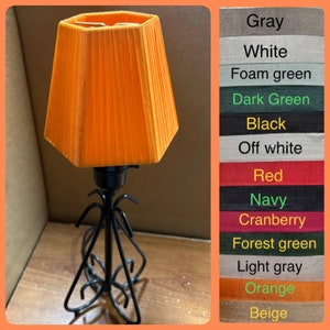Hand wrapped silk ribbon Hexagon candle clip small chandelier lamp shades in various colors. See color chart.
