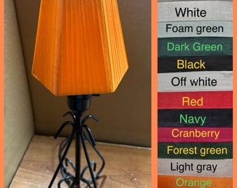 Hand wrapped silk ribbon Hexagon candle clip small chandelier lamp shades in various colors. See color chart.