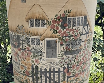 Cottagecore Floral Lamp Shade, Country House Garden Print