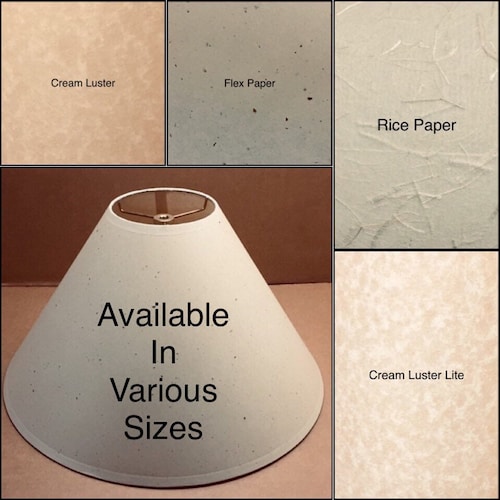 Kraft Paper Hardback Lamp Shades in Various Sizes. Available Etsy