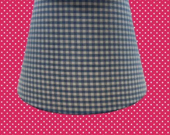 Blue Gingham Plaid Fabric Lamp Shade
