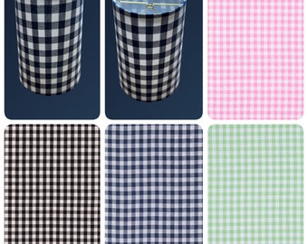 Gingham Plaid Lampshade – Spider Top, Cotton Fabric