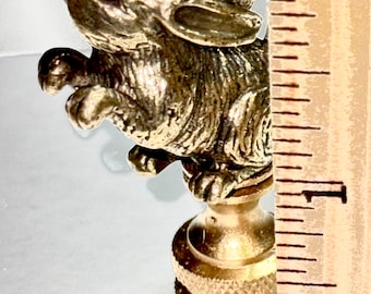 Brass Rabbit Lamp Finial, 360 Swivel, Standard Harp Fit