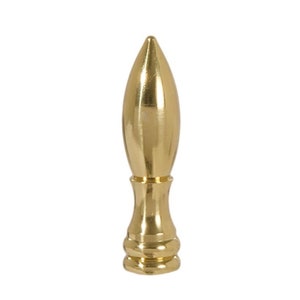 Brass bullet lamp finial 2 inches tall. Fits on a standard harp.