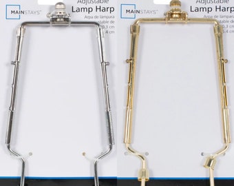 Brass or Chrome Adjustable 8” - 10” Lamp Harp