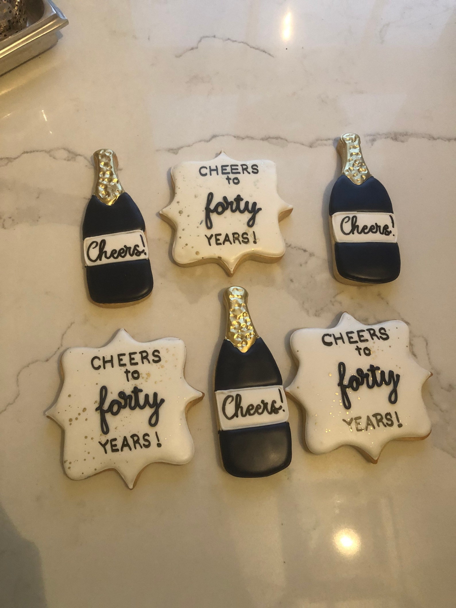 Cheers to Birthday and Champagne Bottle Cookie Set Etsy