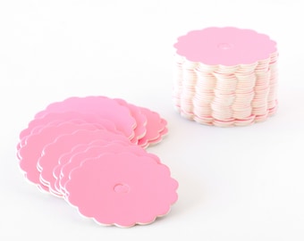 Scalloped Edge Cake Pop Boards, Pink (50pcs)