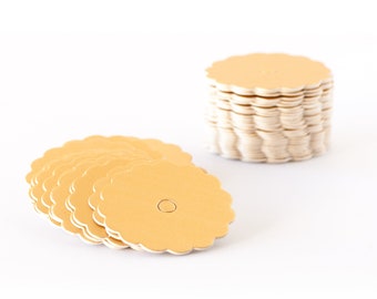 Scalloped Edge Cake Pop Boards, Champagne Gold (50pcs)