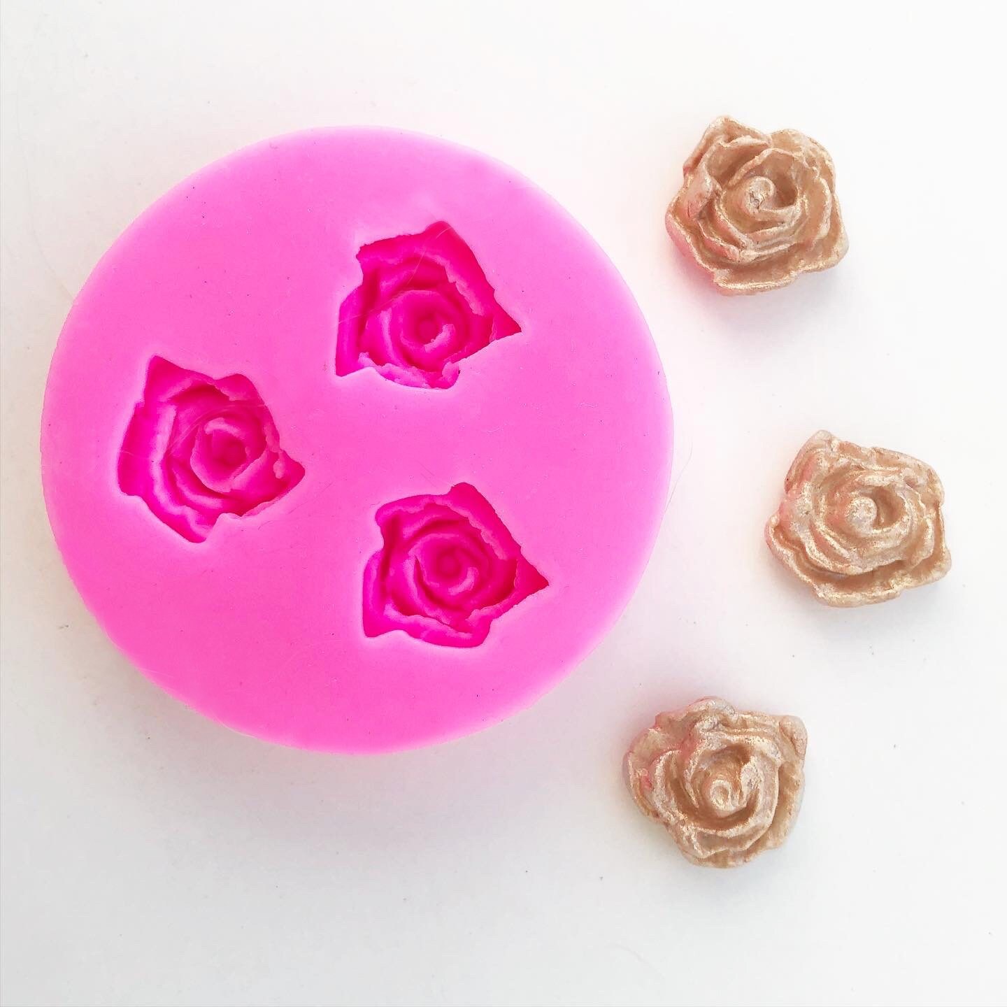 3 MINI ROSE FONDANT Mold Etsy