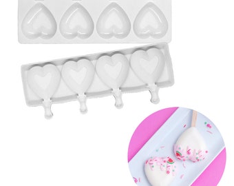 4 Cavity Heart Cakesicle Mold