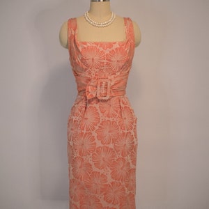 Vintage 50s Hibiscus Print Alfred Shaheen Dress XXS