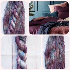 SL COZY BED  hand dyed silk linen yarn for  scarves shawls sweaters, lace & fingering available