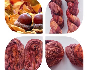 ACORNS fingering hand dyed yarn for socks shawls sweaters and hats, different bases available