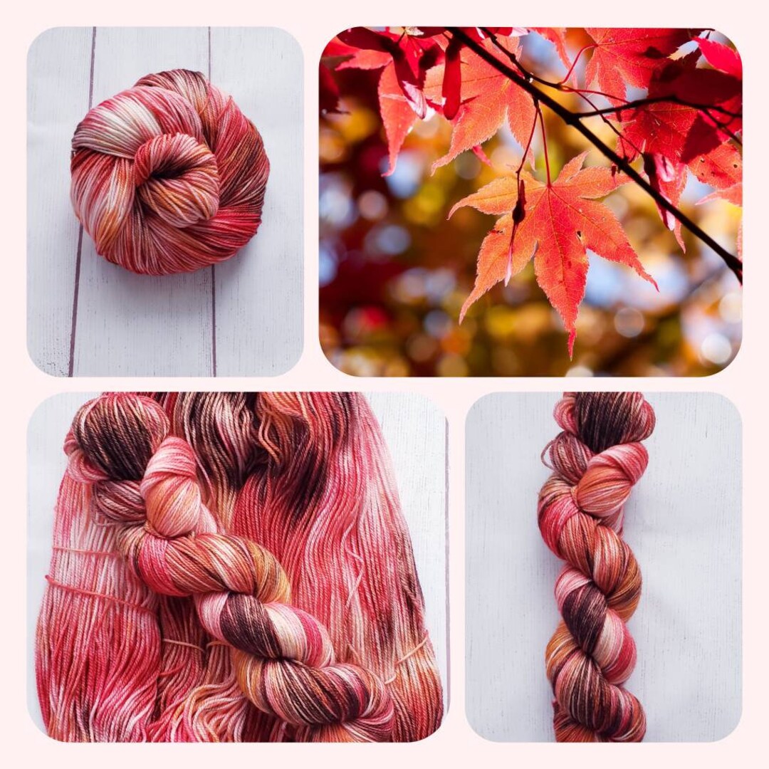 Maple Yarn MAPLE LEAVES Fingering Hand Dyed Yarn for Socks Shawls Sweaters Scarves ...