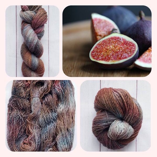 FIG fingering 80% CANADIAN WOOL and 20 nylon  "not soft" lofty thick hand dyed yarn for socks